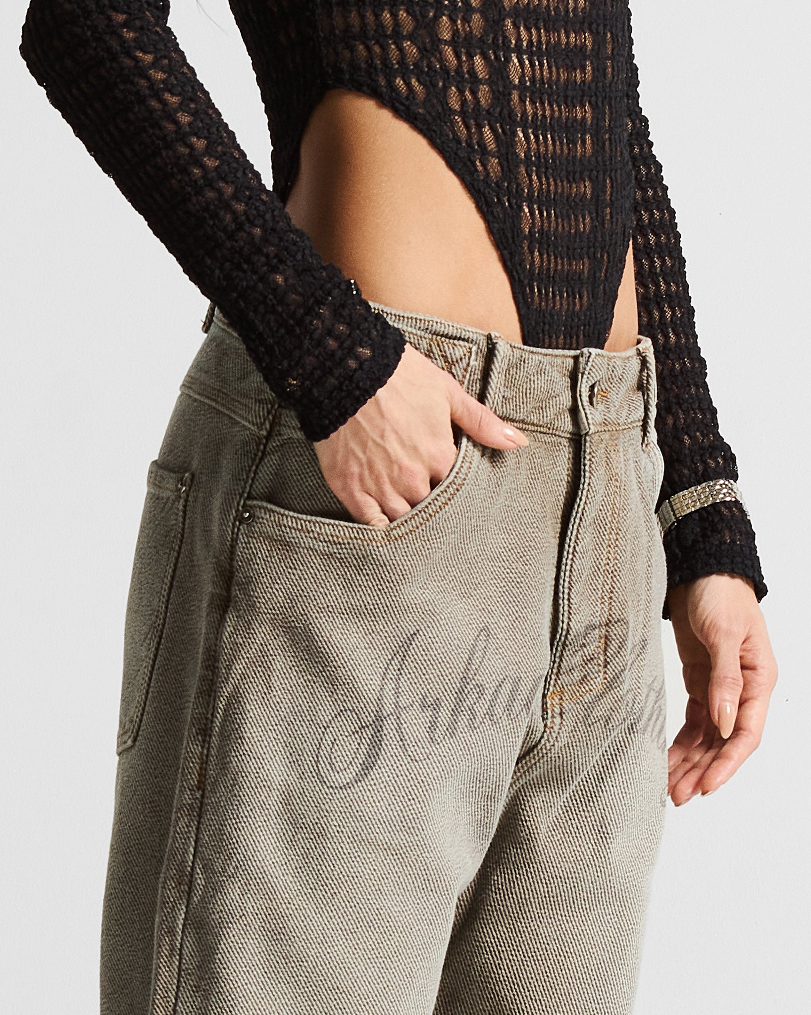 Printed Washed Jean Hustler - Unisex