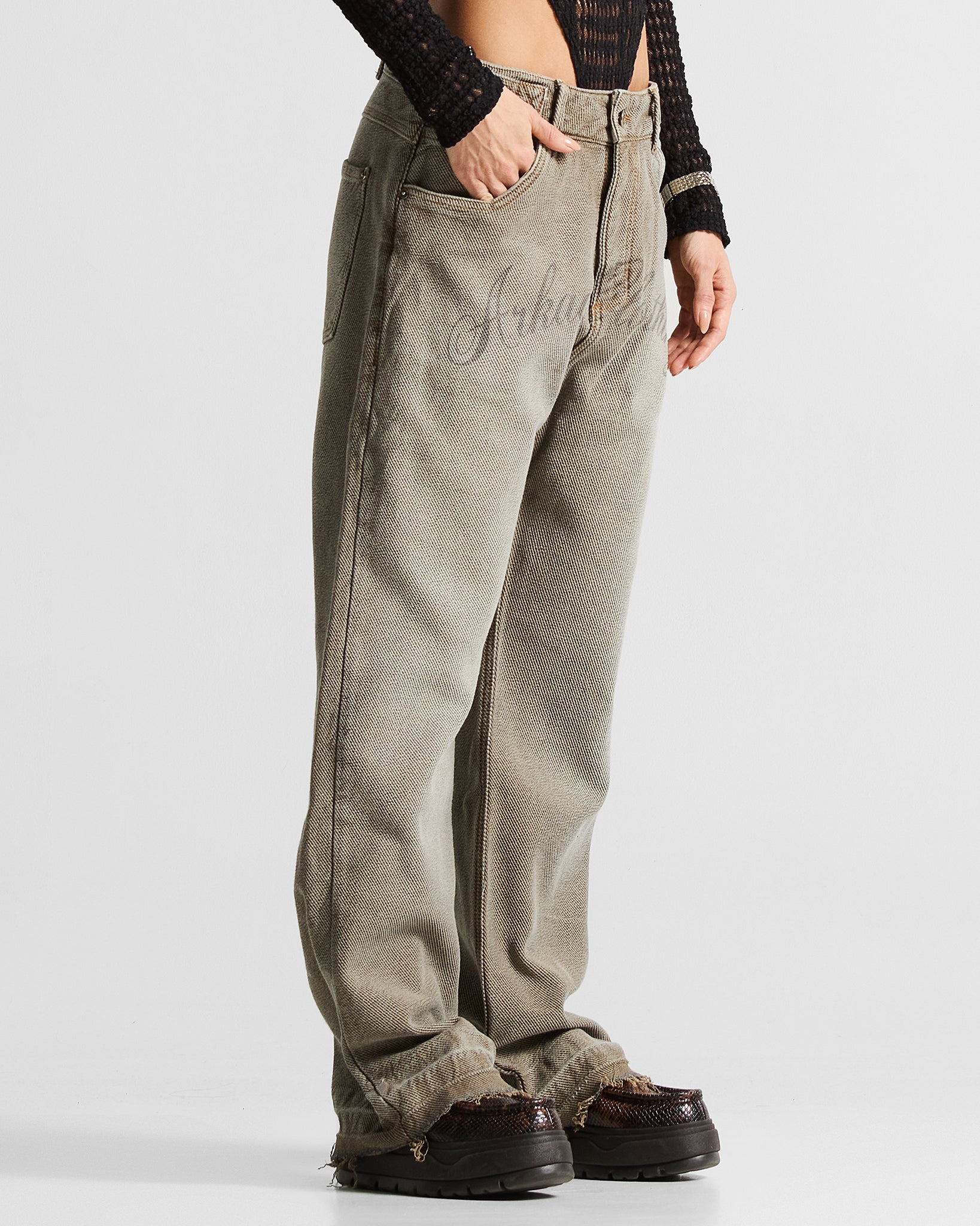 Printed Washed Jean Hustler - Unisex