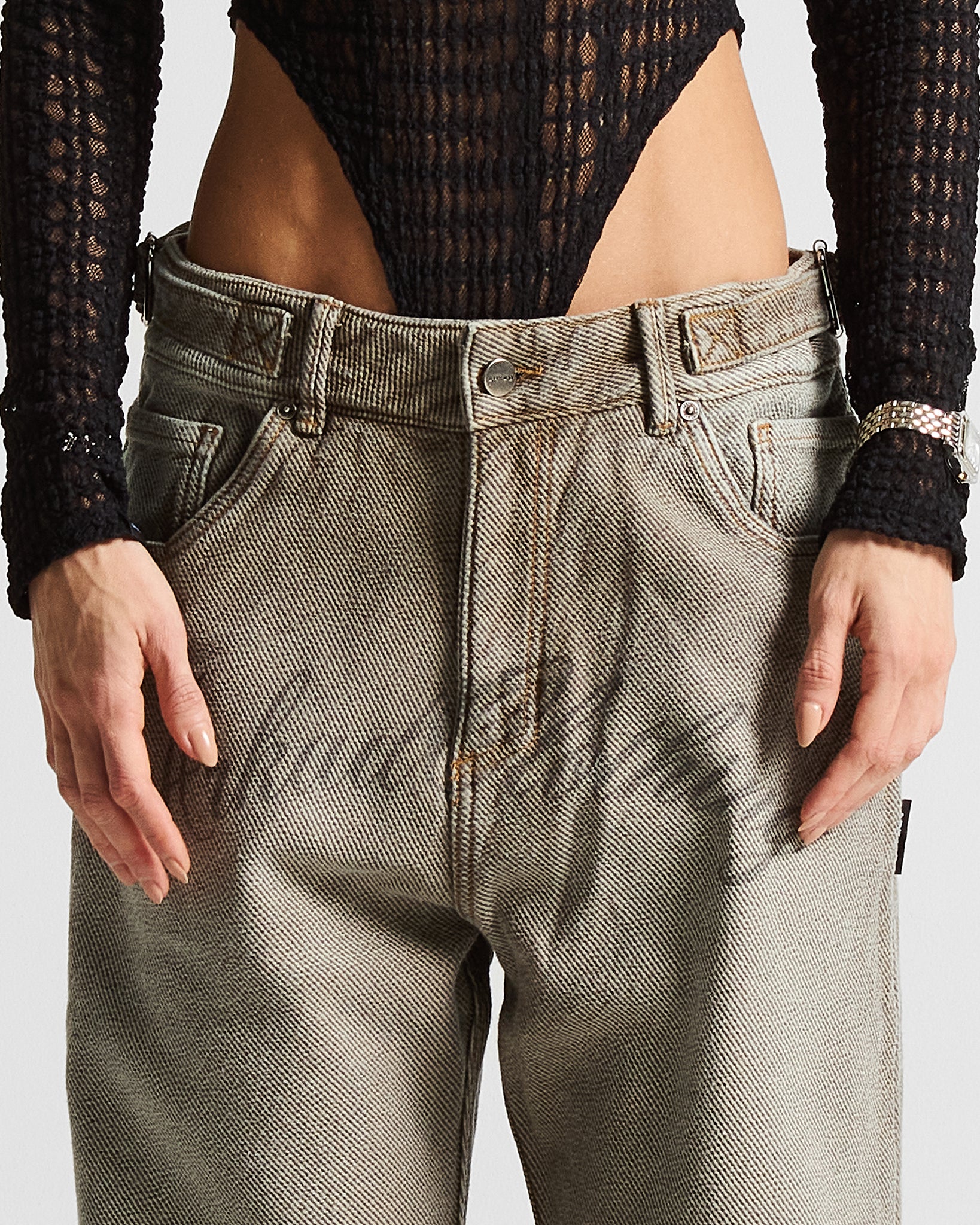 Printed Washed Jean Hustler - Unisex