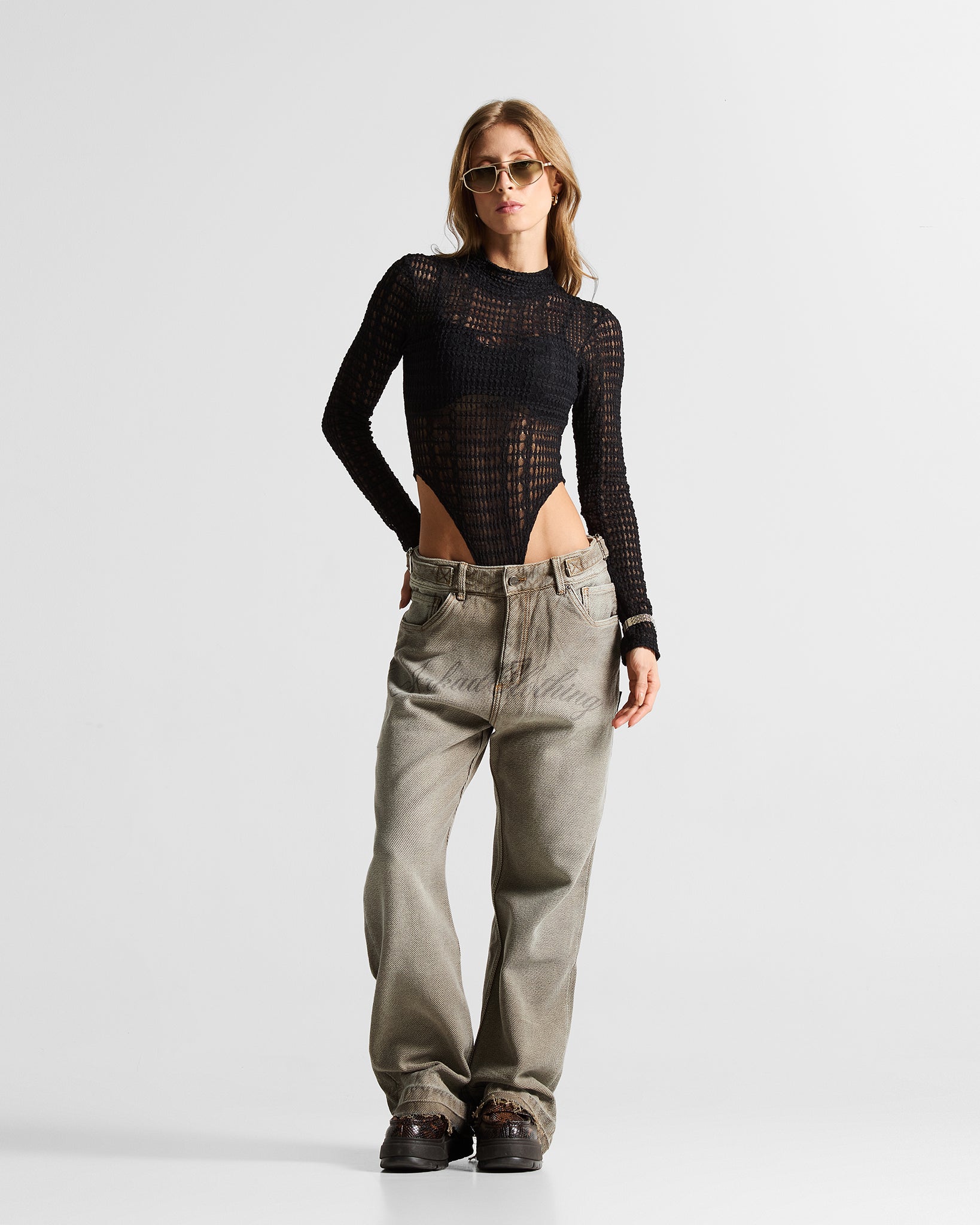 Printed Washed Jean Hustler - Unisex
