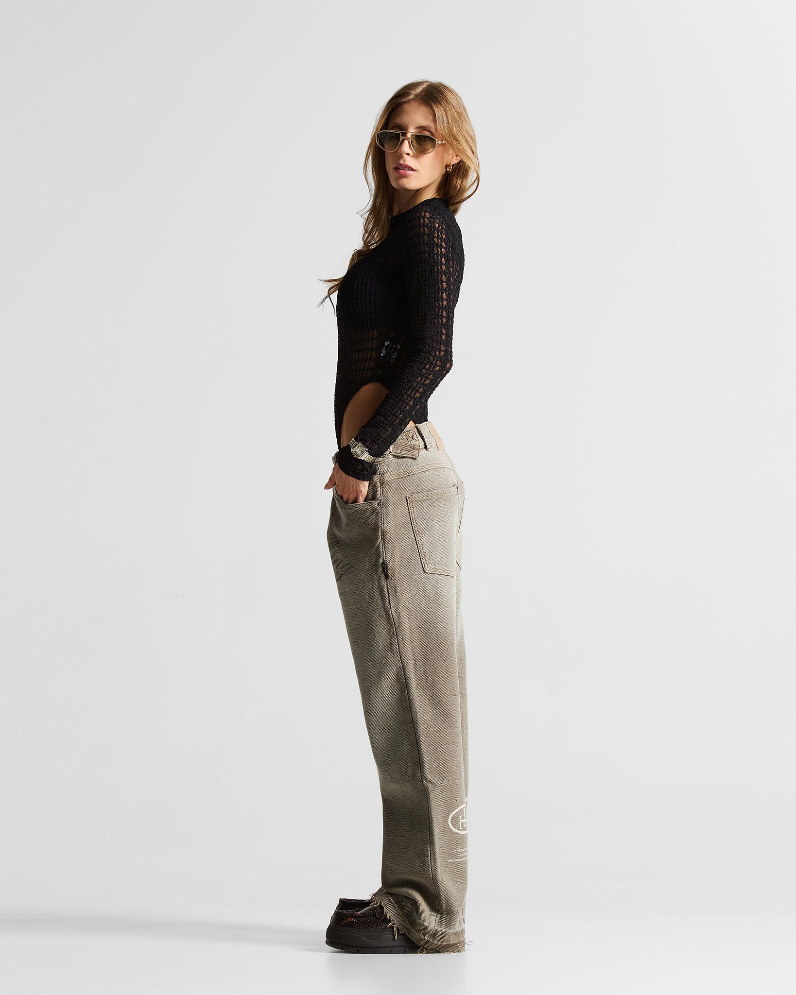 Printed Washed Jean Hustler - Unisex