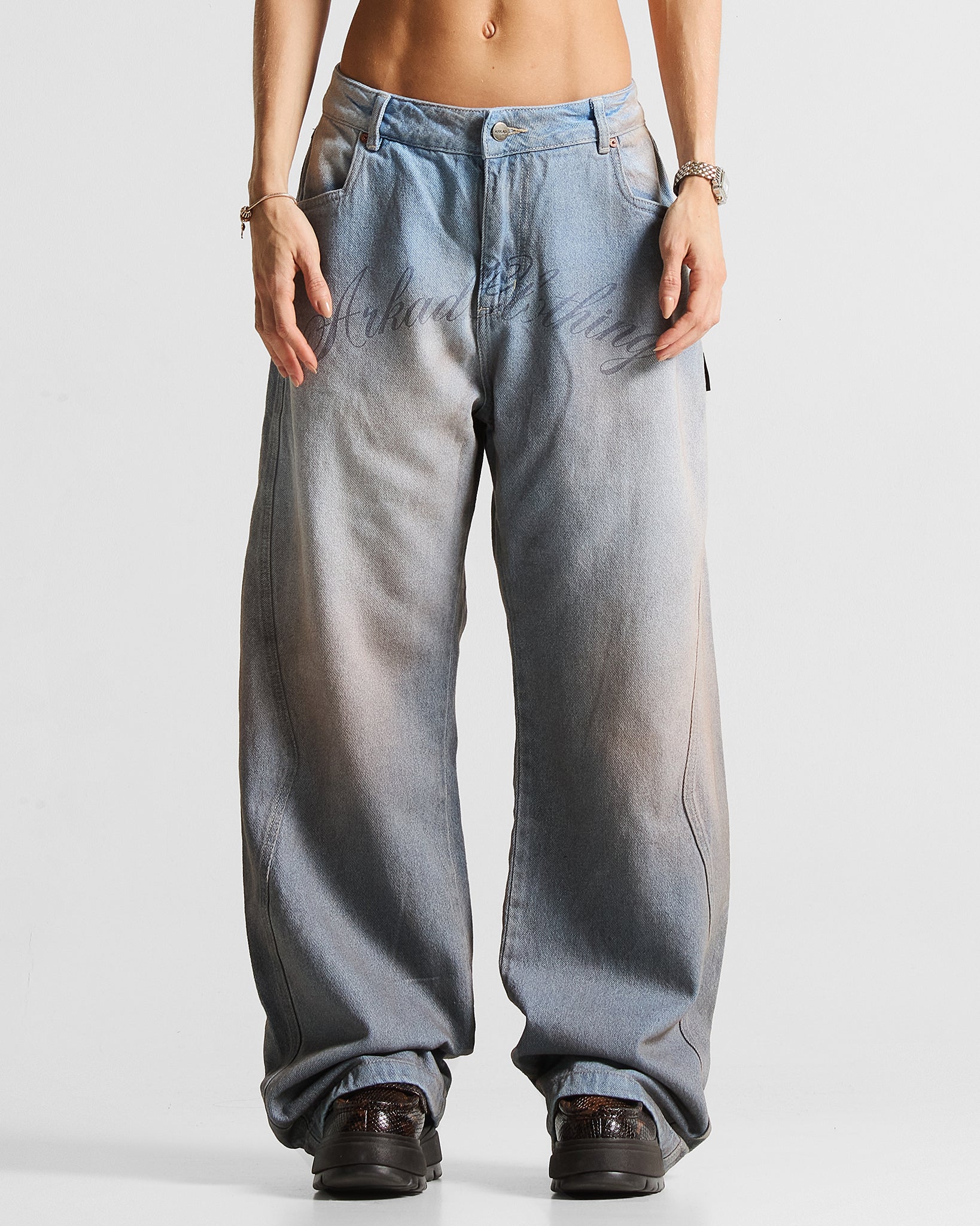 Printed Jean Hustler Azul Claro - Unisex