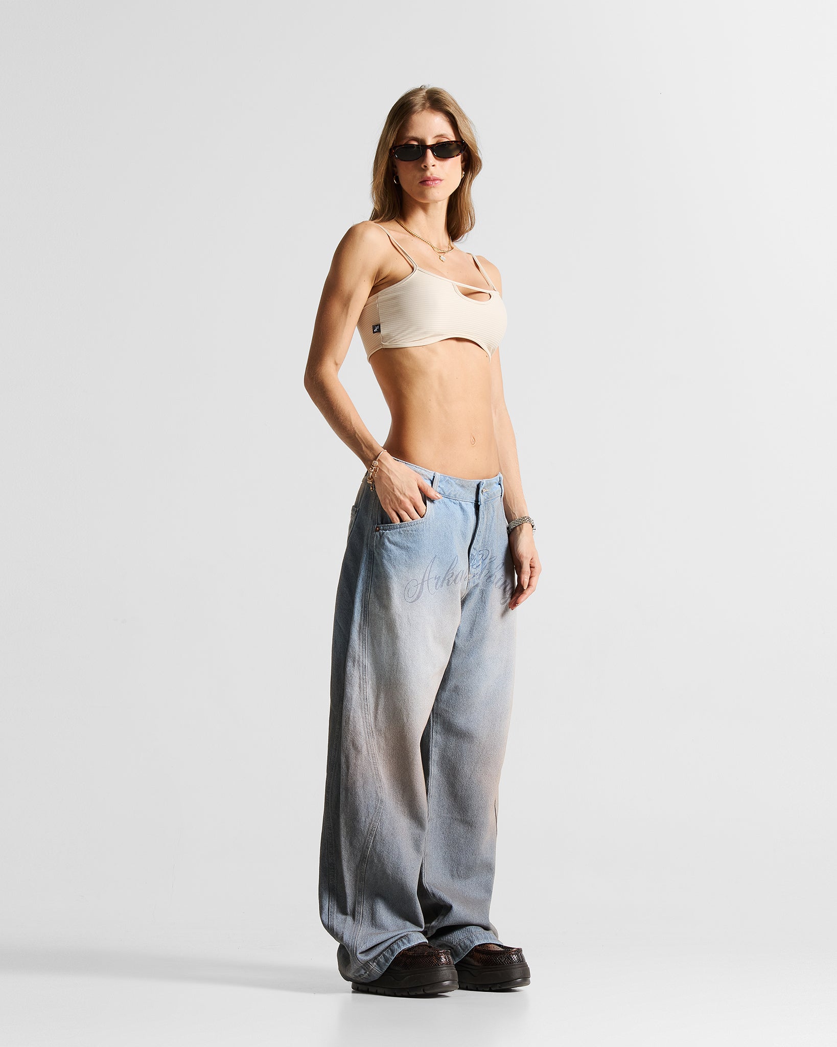Printed Jean Hustler Azul Claro - Unisex