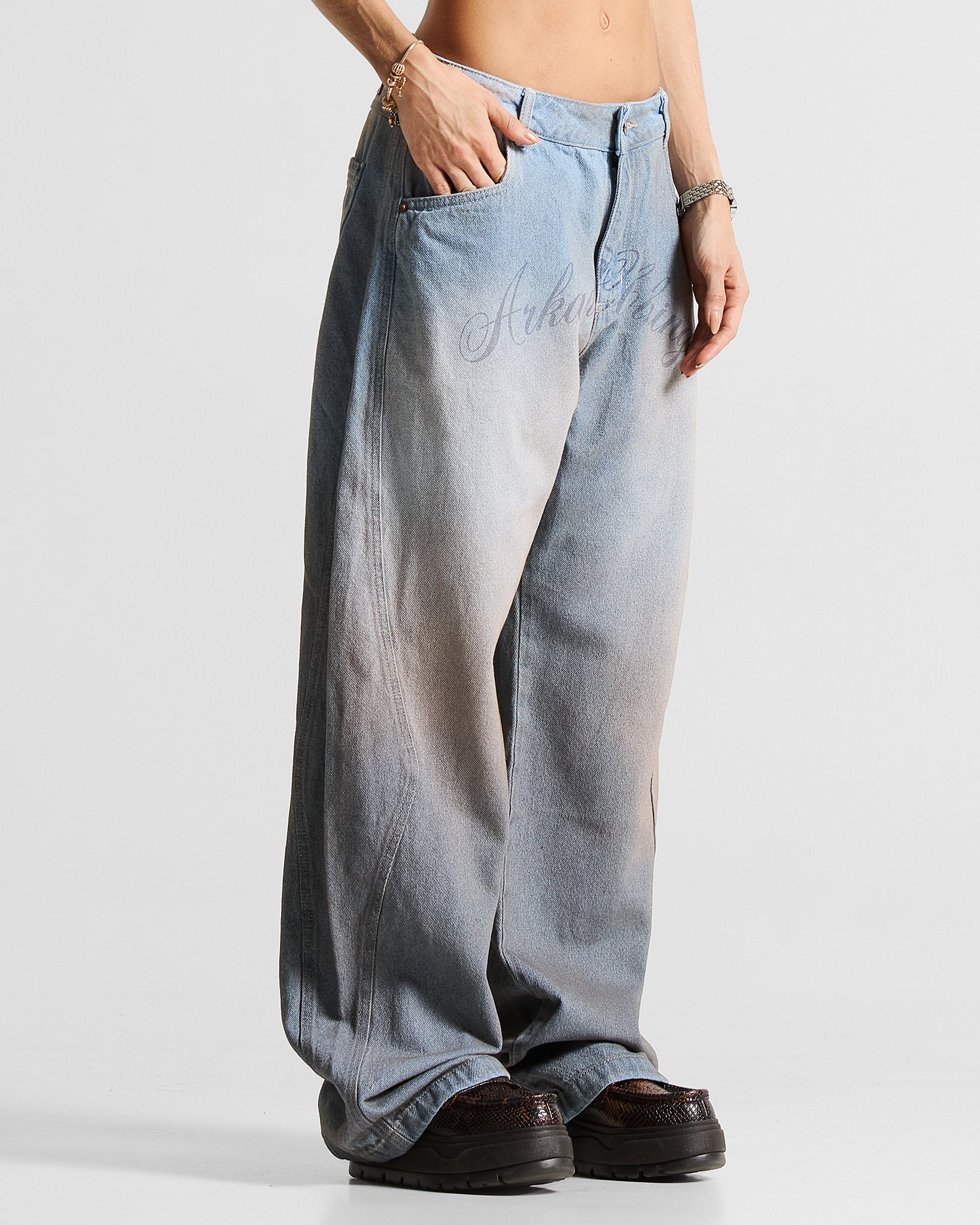 Printed Jean Hustler Azul Claro - Unisex