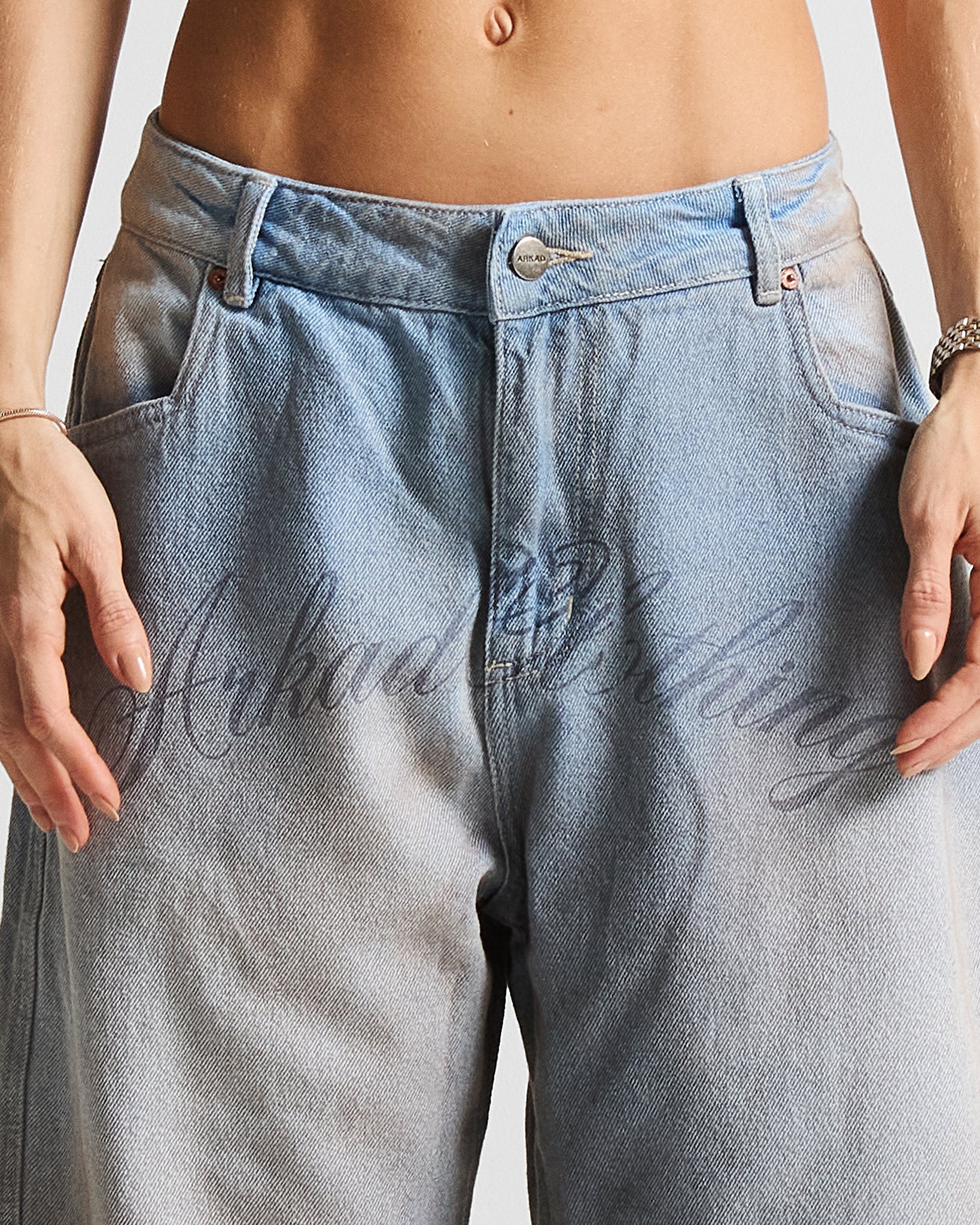 Printed Jean Hustler Azul Claro - Unisex