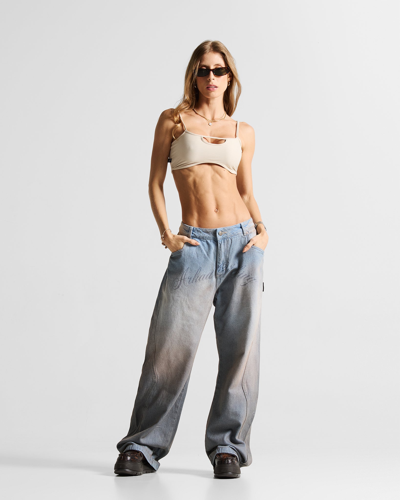 Printed Jean Hustler Azul Claro - Unisex