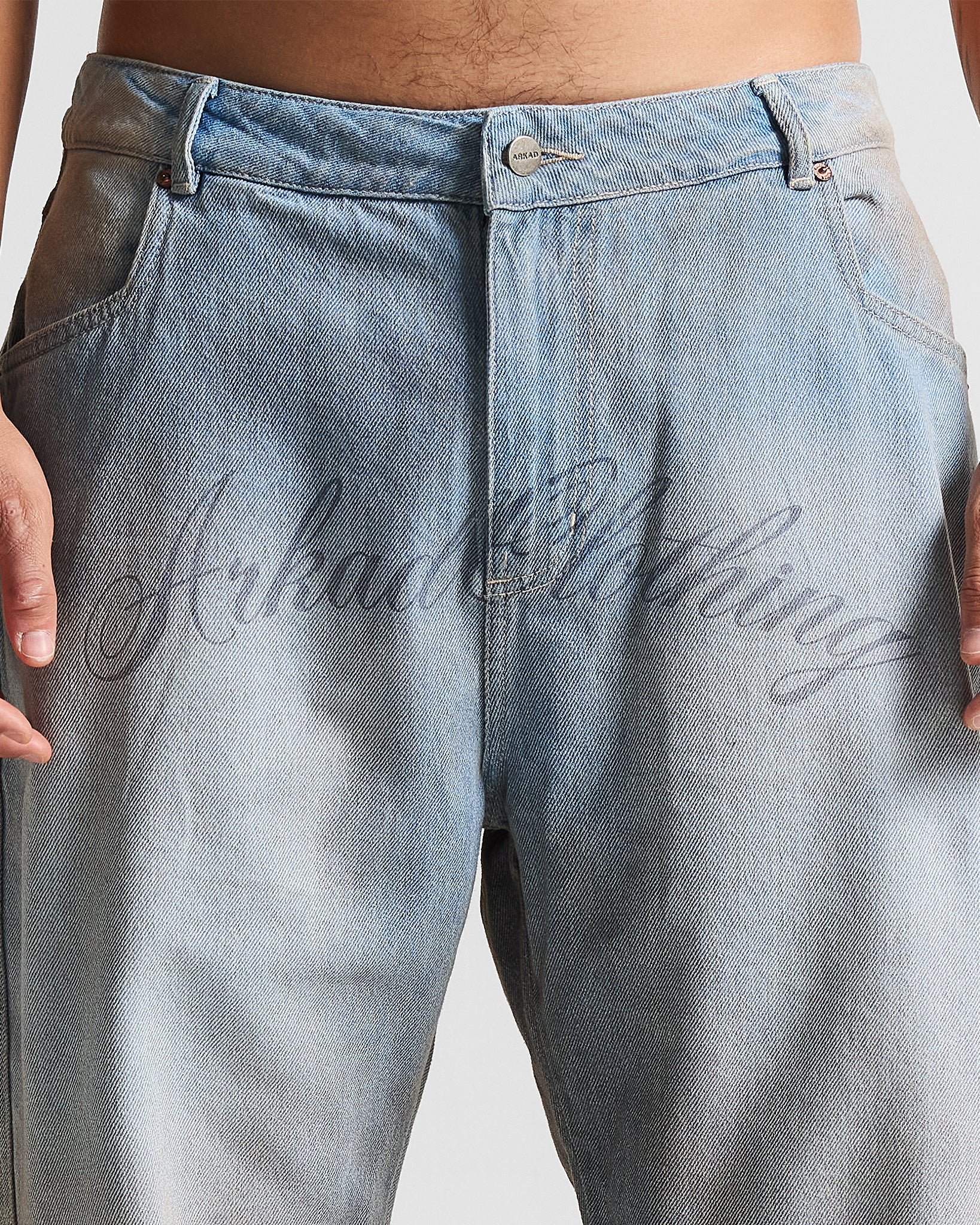 Printed Jean Hustler Azul Claro