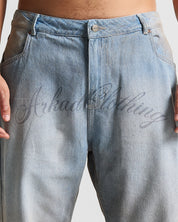 Printed Jean Hustler Azul Claro