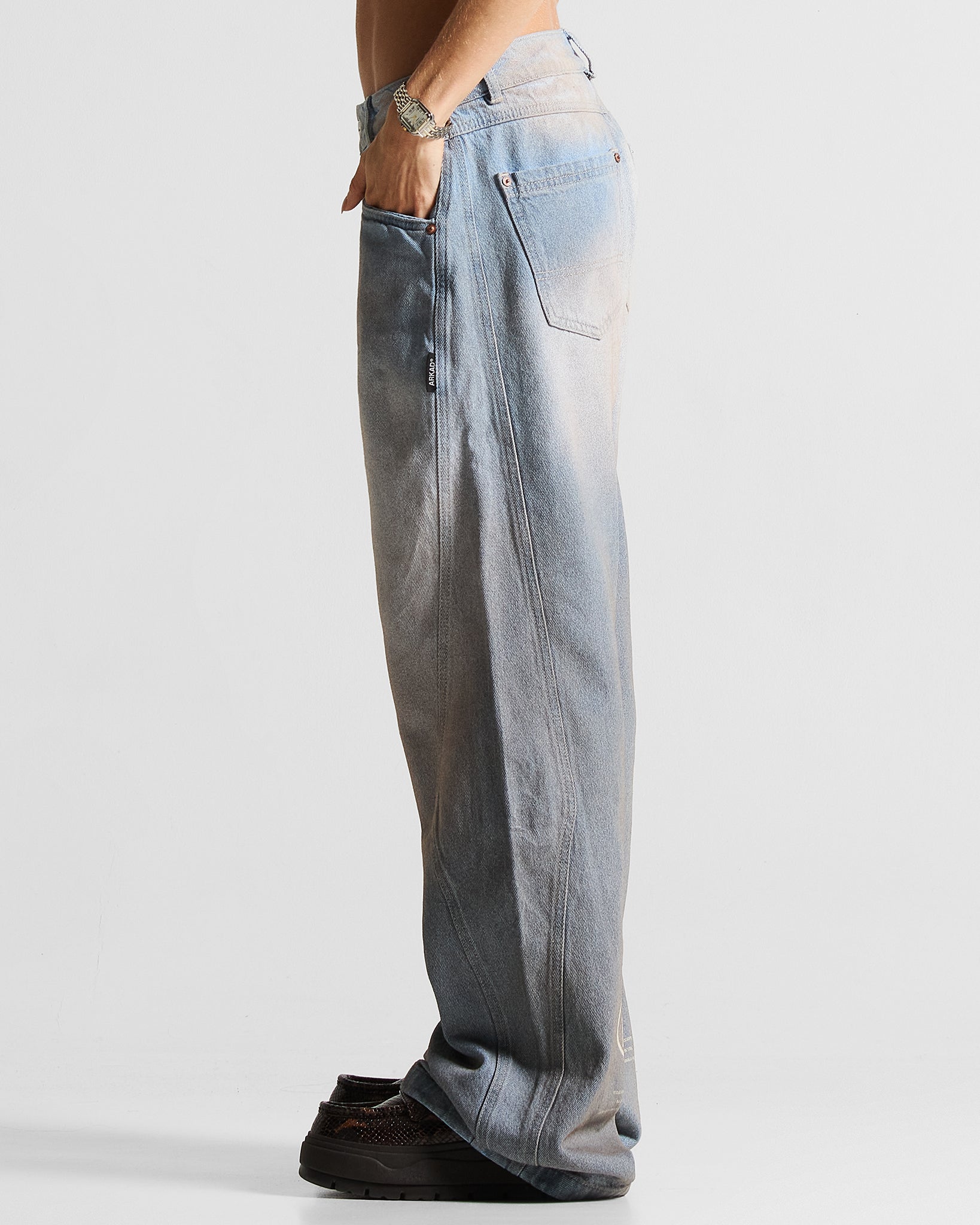 Printed Jean Hustler Azul Claro - Unisex