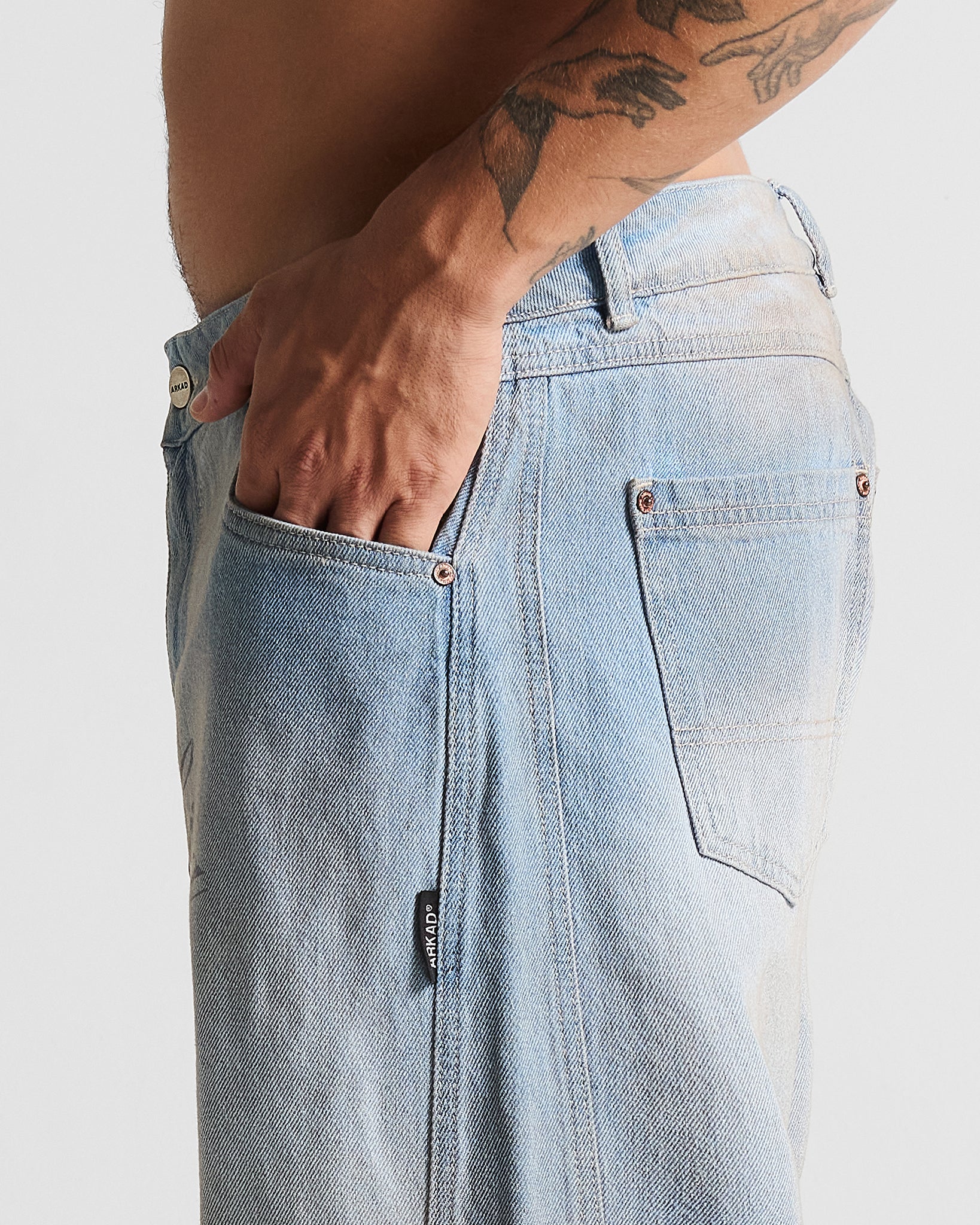 Printed Jean Hustler Azul Claro