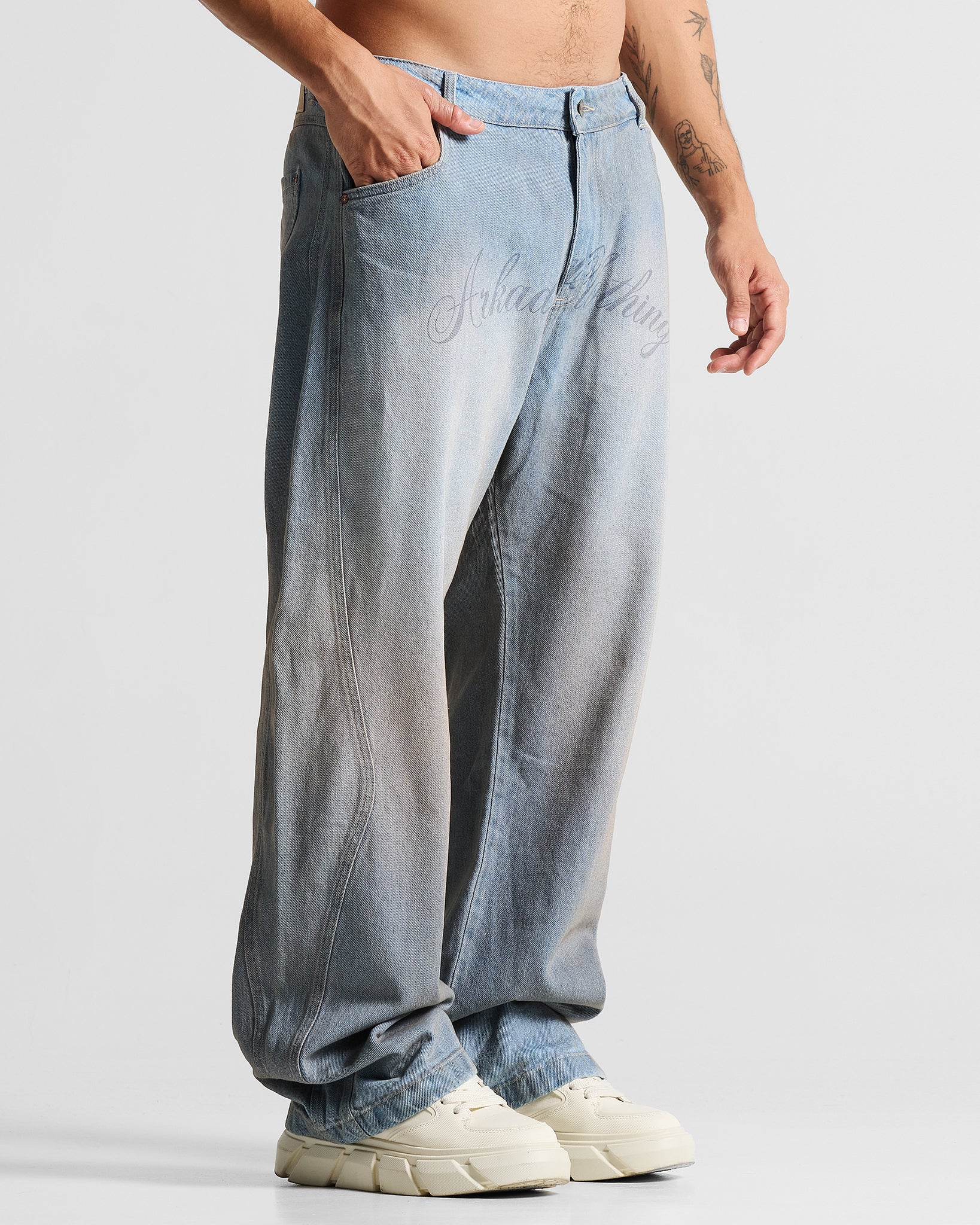 Printed Jean Hustler Azul Claro
