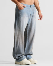 Printed Jean Hustler Azul Claro