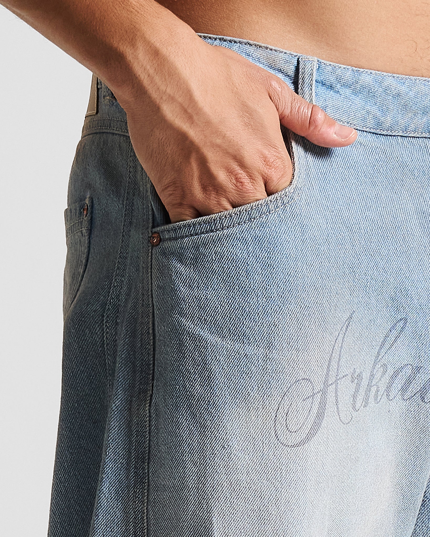 Printed Jean Hustler Azul Claro