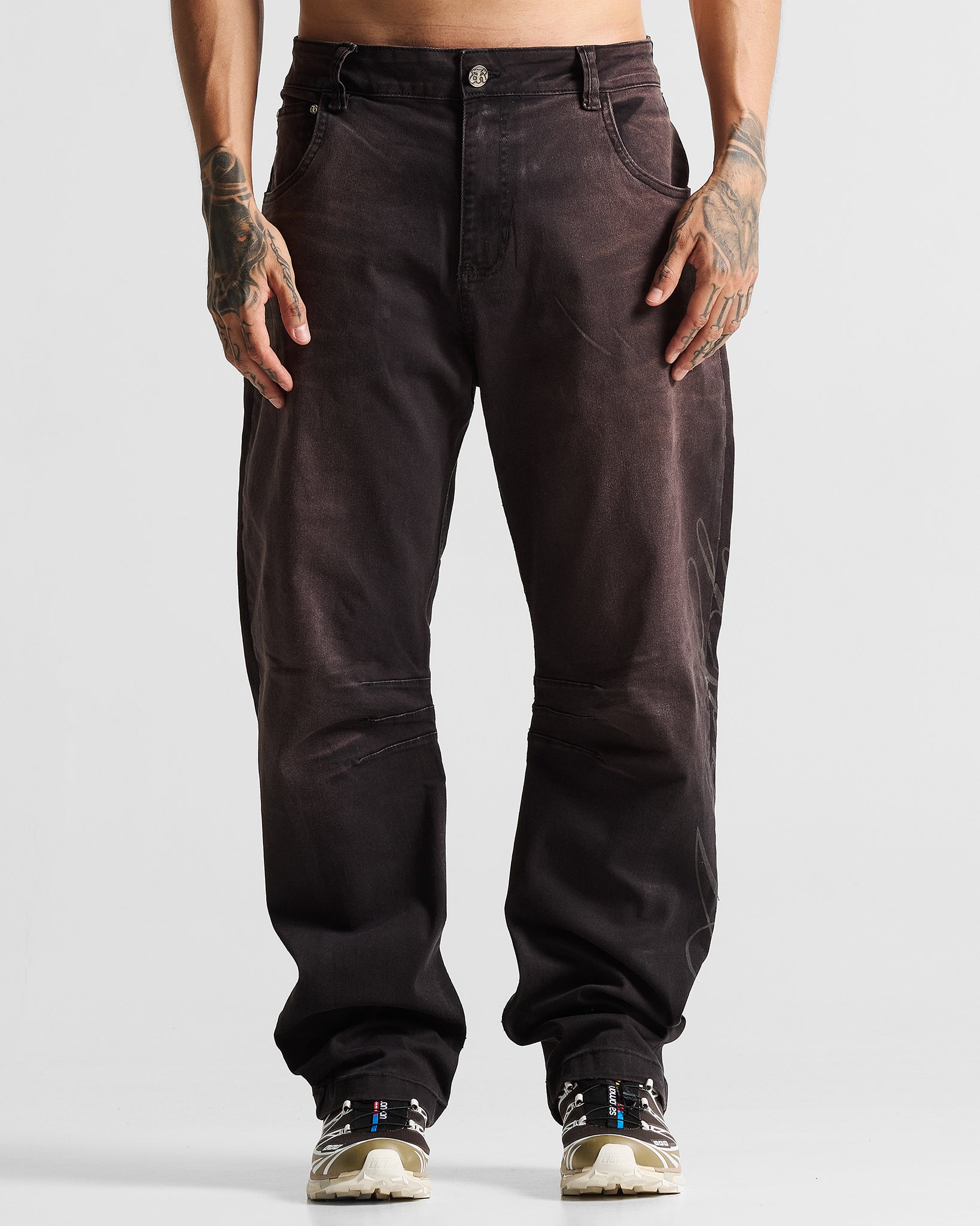 Washed Jean Negro Cafe