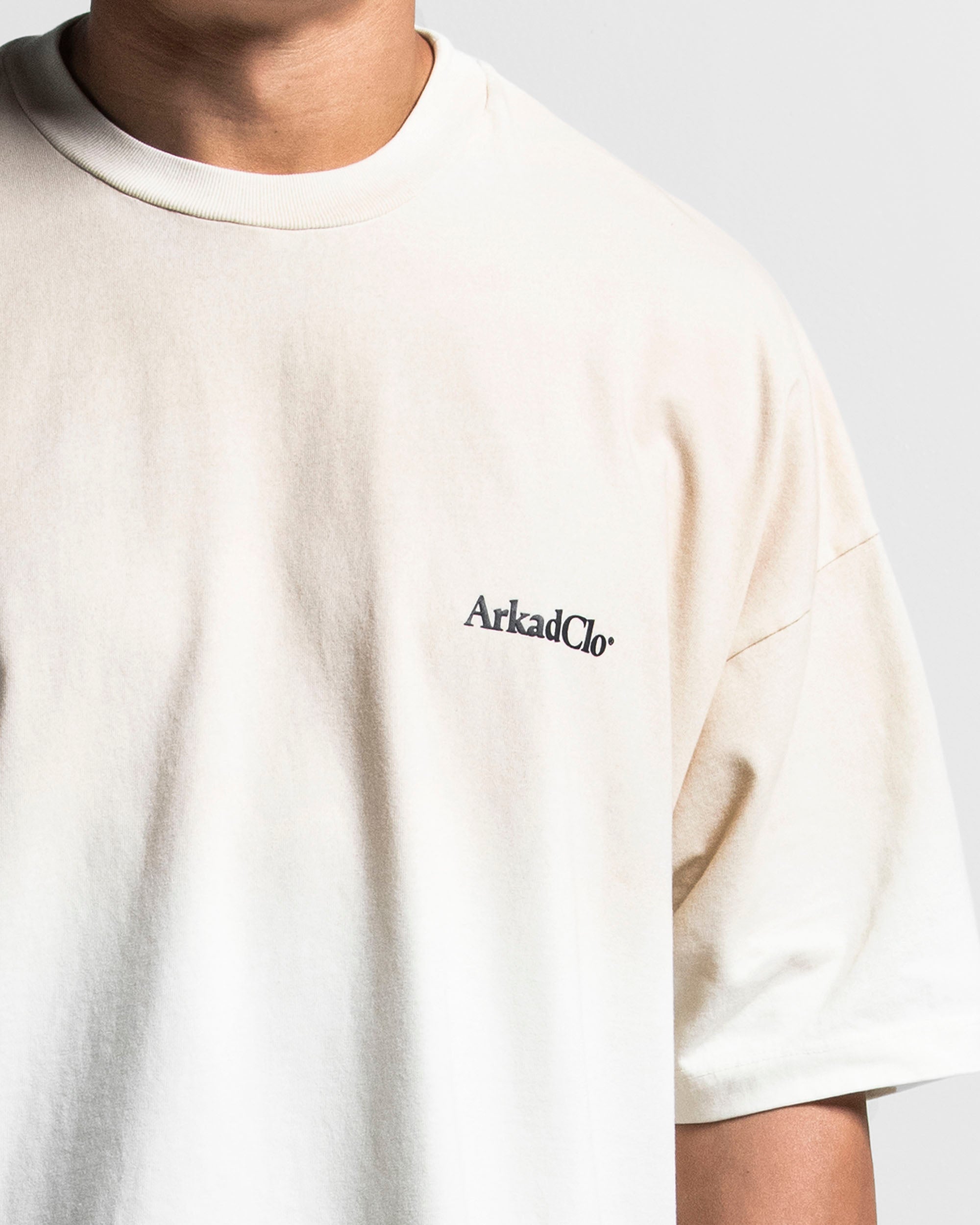 Washed Tshirt Oversize Beige Arkad Clo