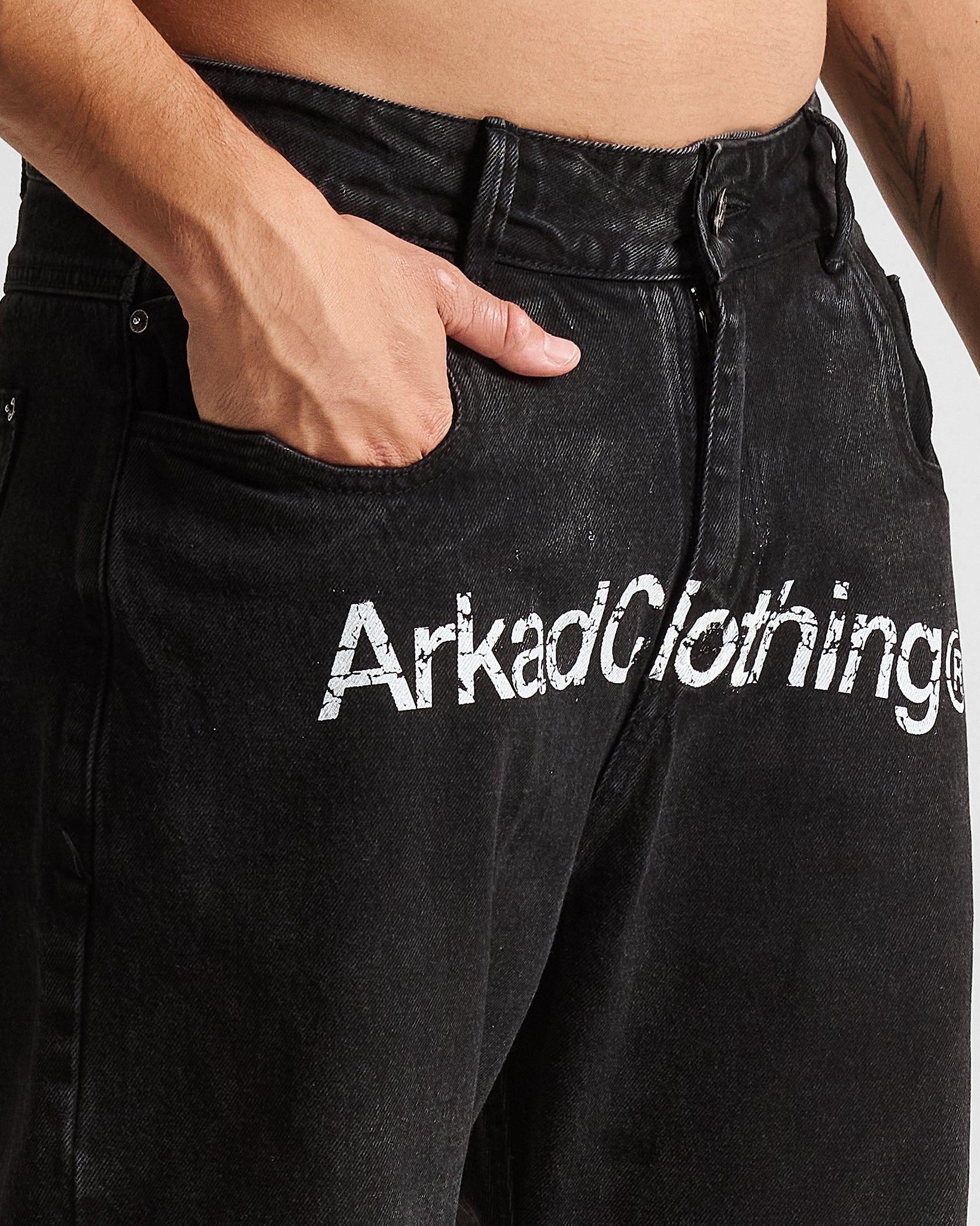 Printed Jean Negro Arkad Clothing Angeles