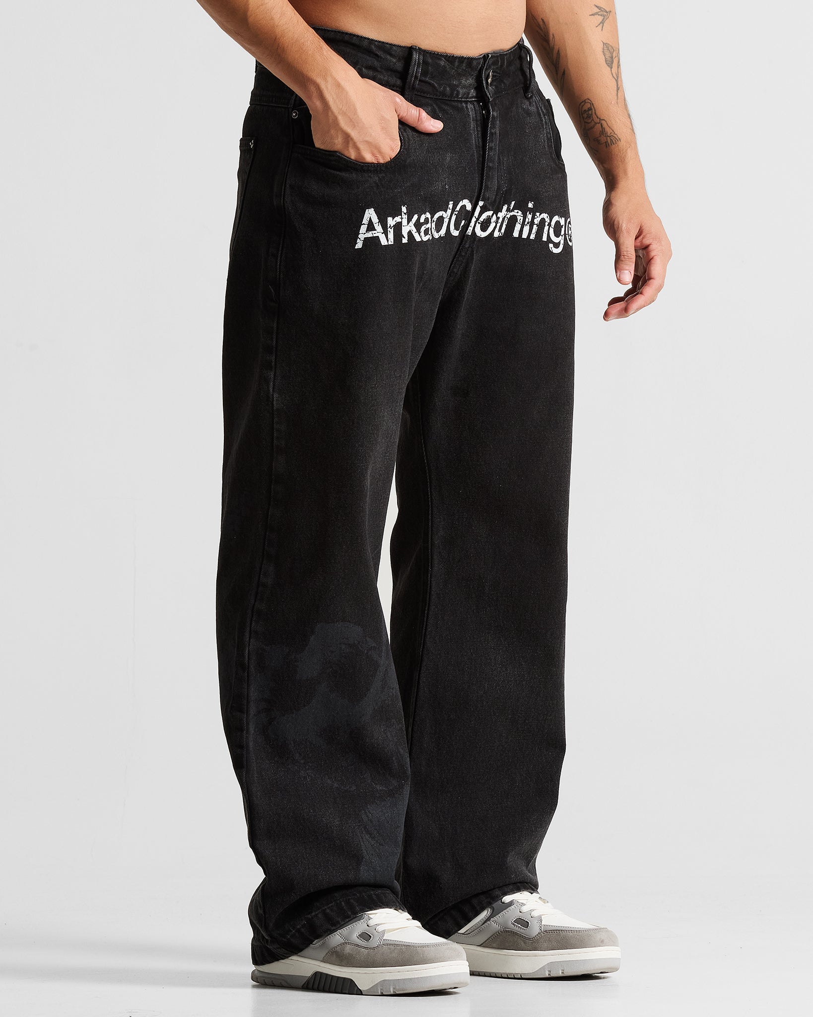 Printed Jean Negro Arkad Clothing Angeles