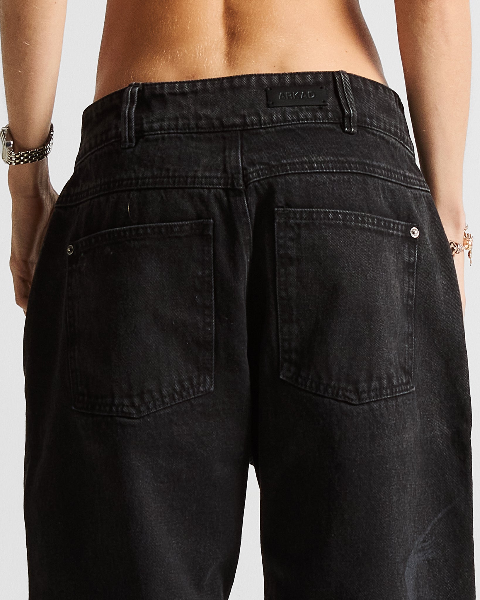 Printed Jean Negro Arkad Clothing Angeles - Unisex