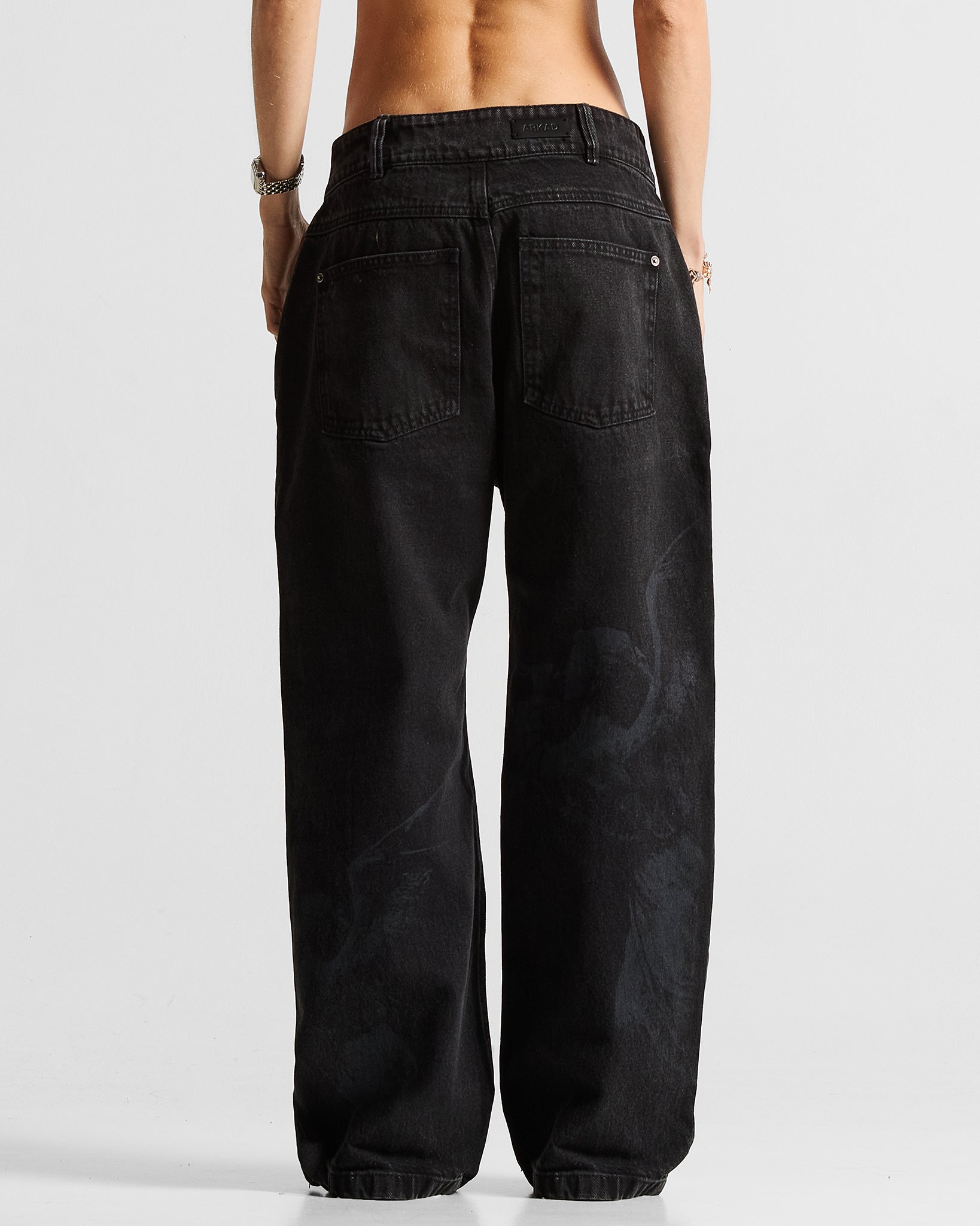 Printed Jean Negro Arkad Clothing Angeles - Unisex