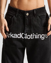 Printed Jean Negro Arkad Clothing Angeles - Unisex