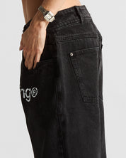 Printed Jean Negro Arkad Clothing Angeles - Unisex