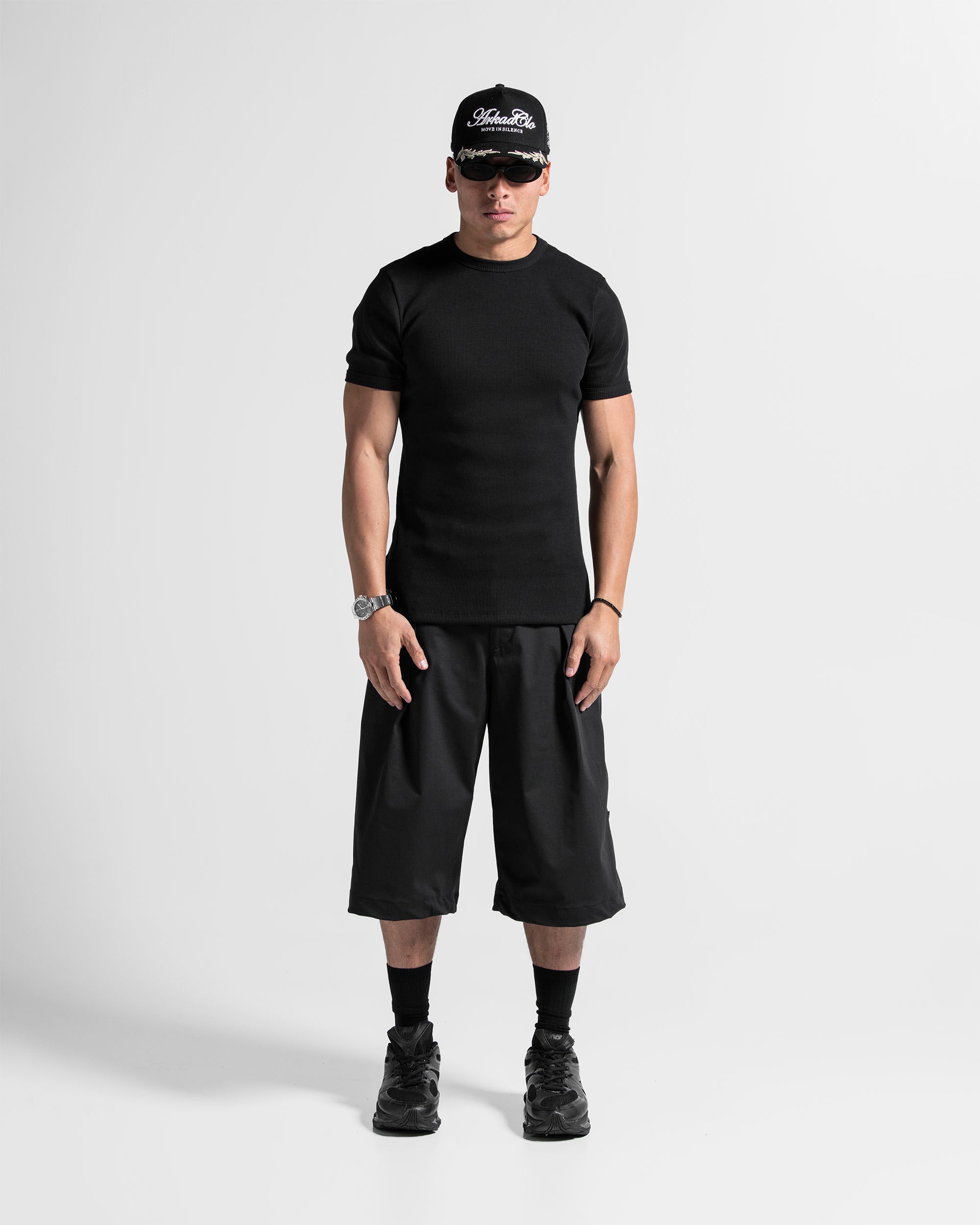 Slim Ribbed Tshirt Black