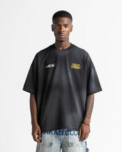 Washed Tshirt Negra Trust The Circle