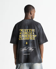 Washed Tshirt Negra Trust The Circle