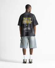 Washed Tshirt Negra Trust The Circle