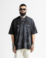 Washed Tshirt Negra Arkad Clo