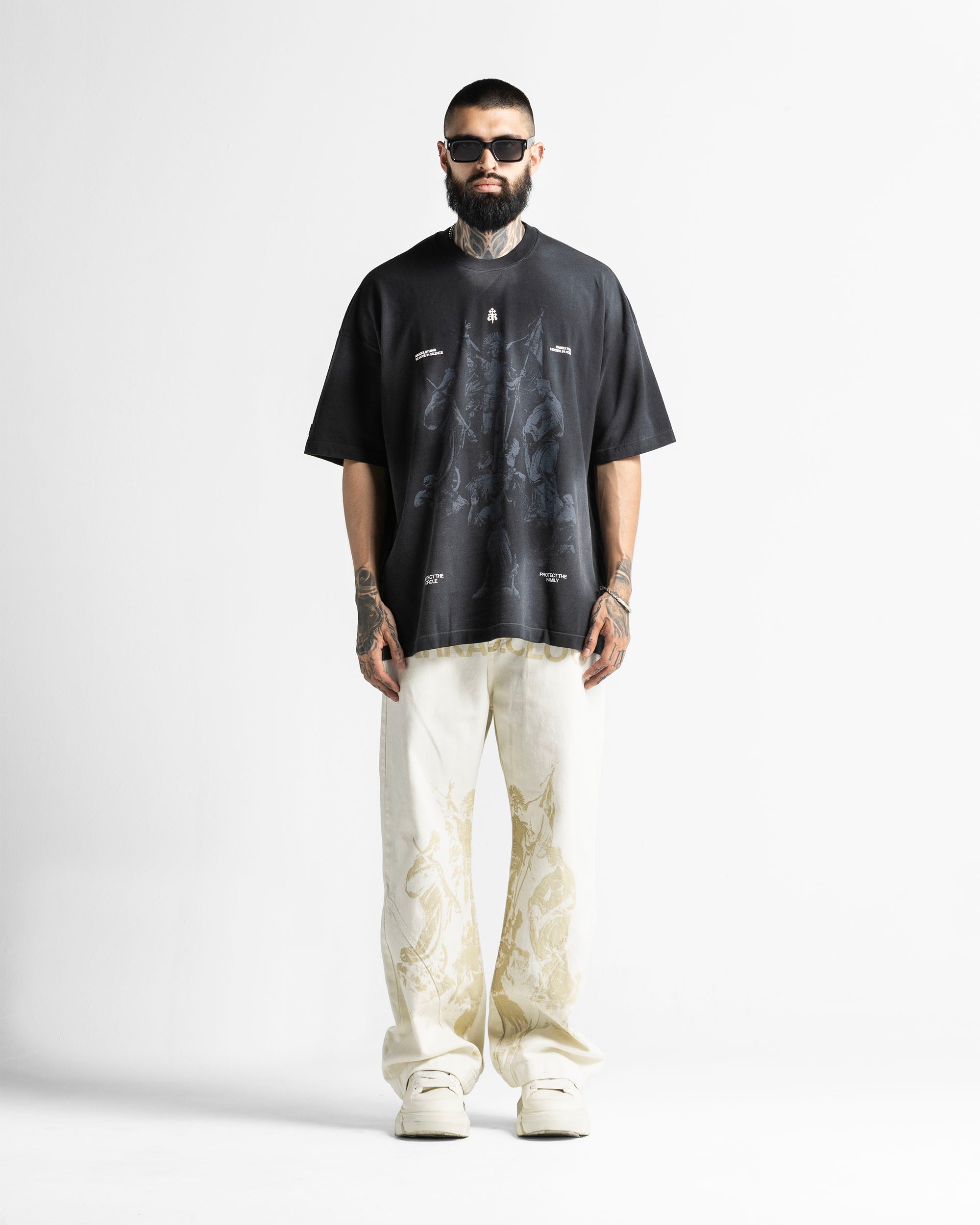 Washed Tshirt Negra Arkad Clo