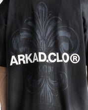Washed Tshirt Negra Arkad Clo