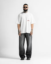 Tshirt Oversize Blanca Arkad Clo Rojo