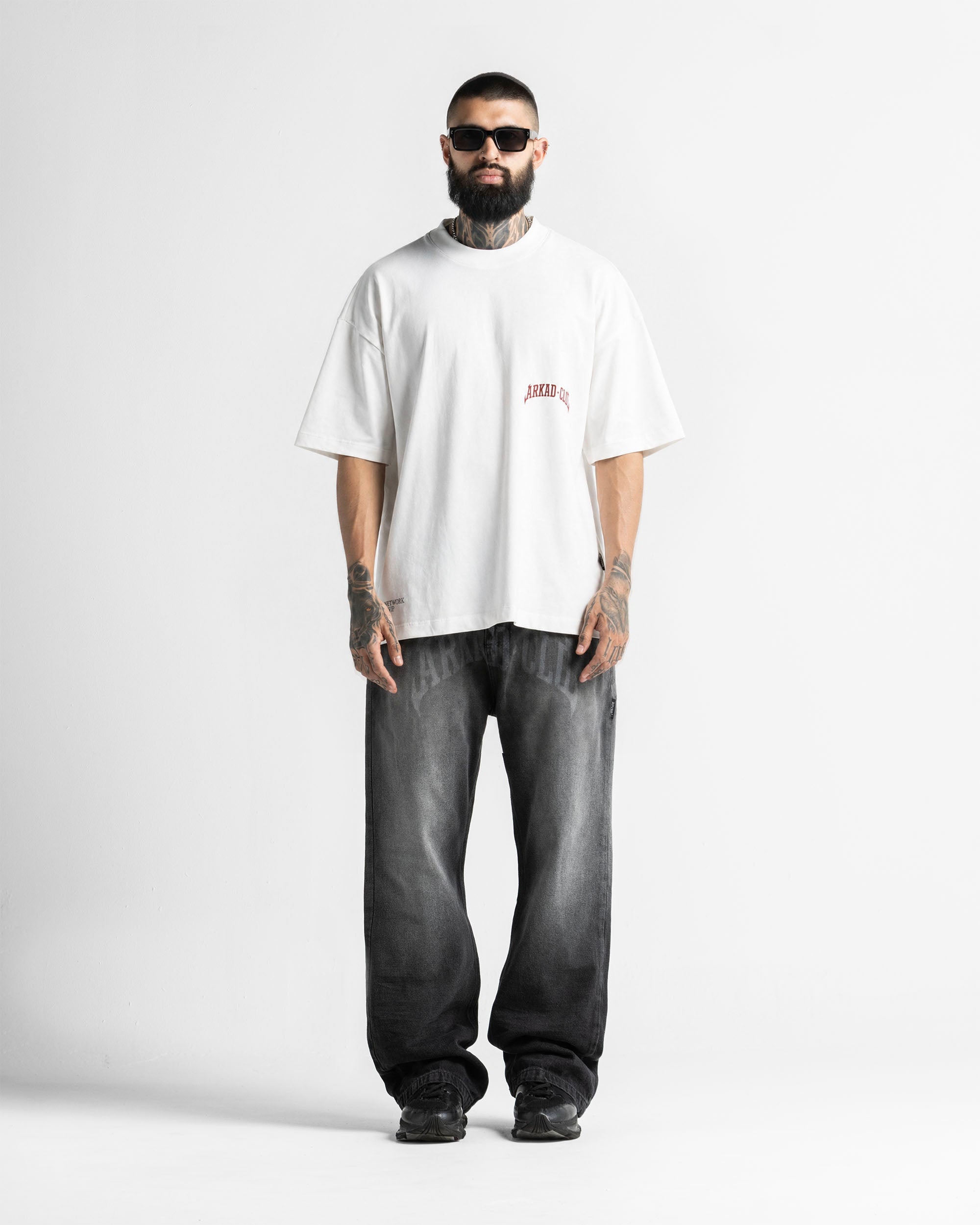 Tshirt Oversize Blanca Arkad Clo Rojo