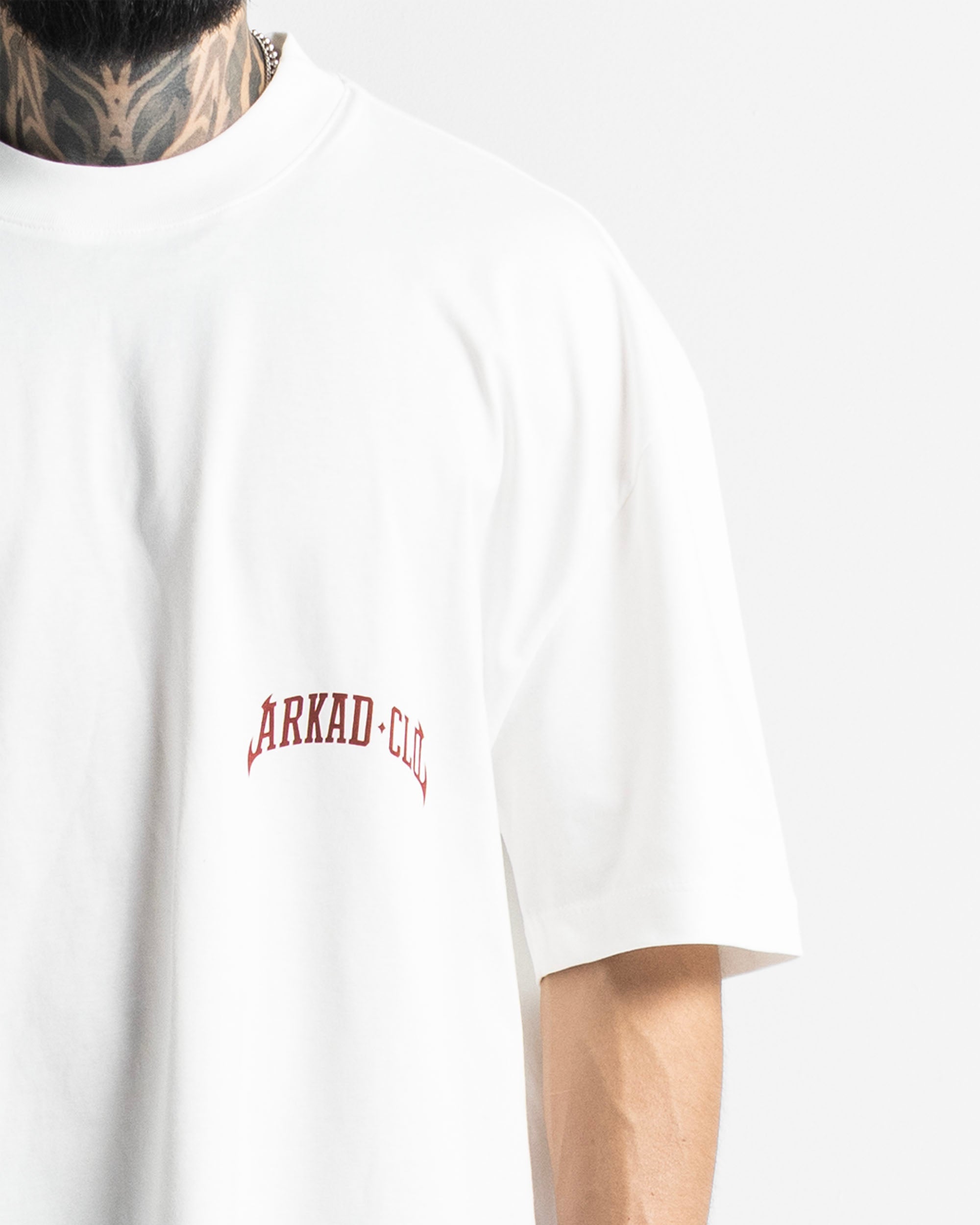 Tshirt Oversize Blanca Arkad Clo Rojo