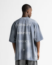 Washed Tshirt Gray Blue Print Beige