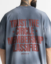 Washed Tshirt Blue Print Red