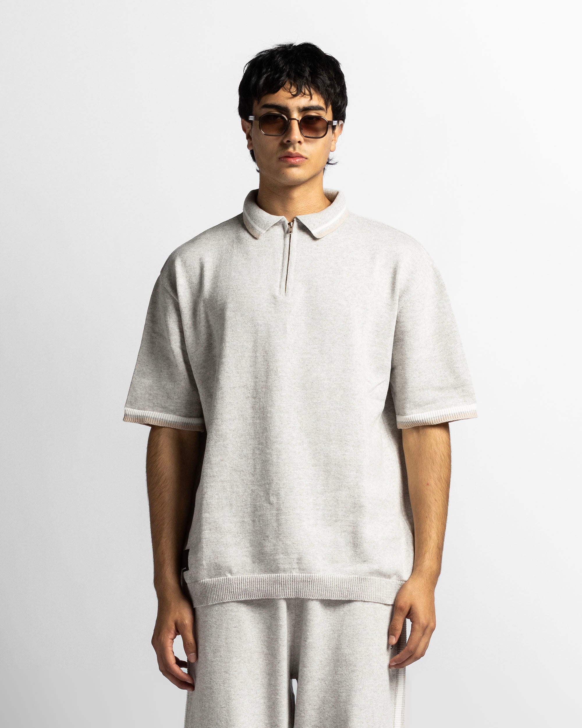 Knit Polo Gris