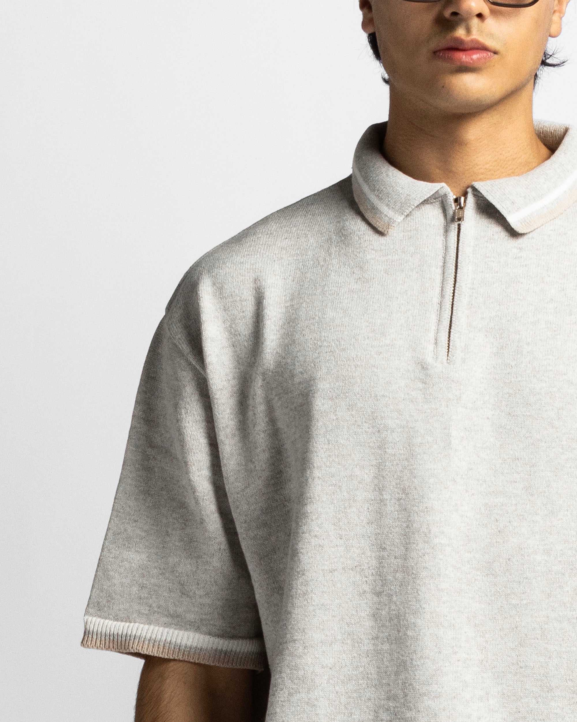 Knit Polo Gris