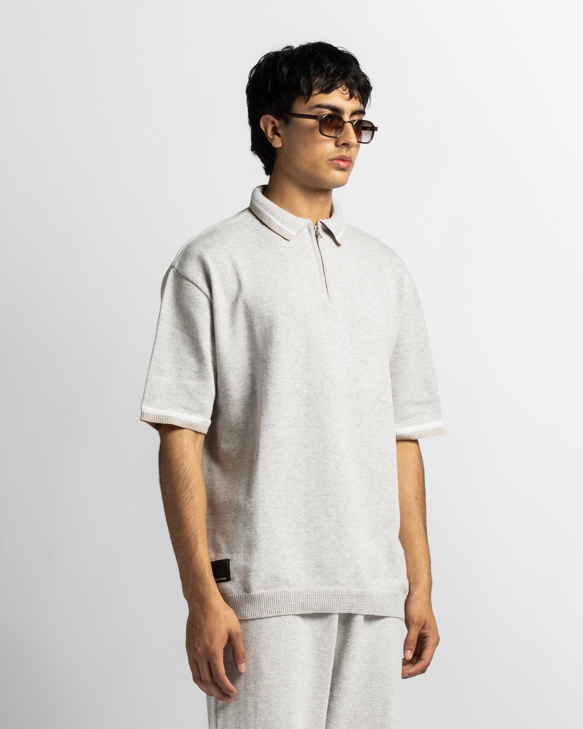 Knit Polo Gris