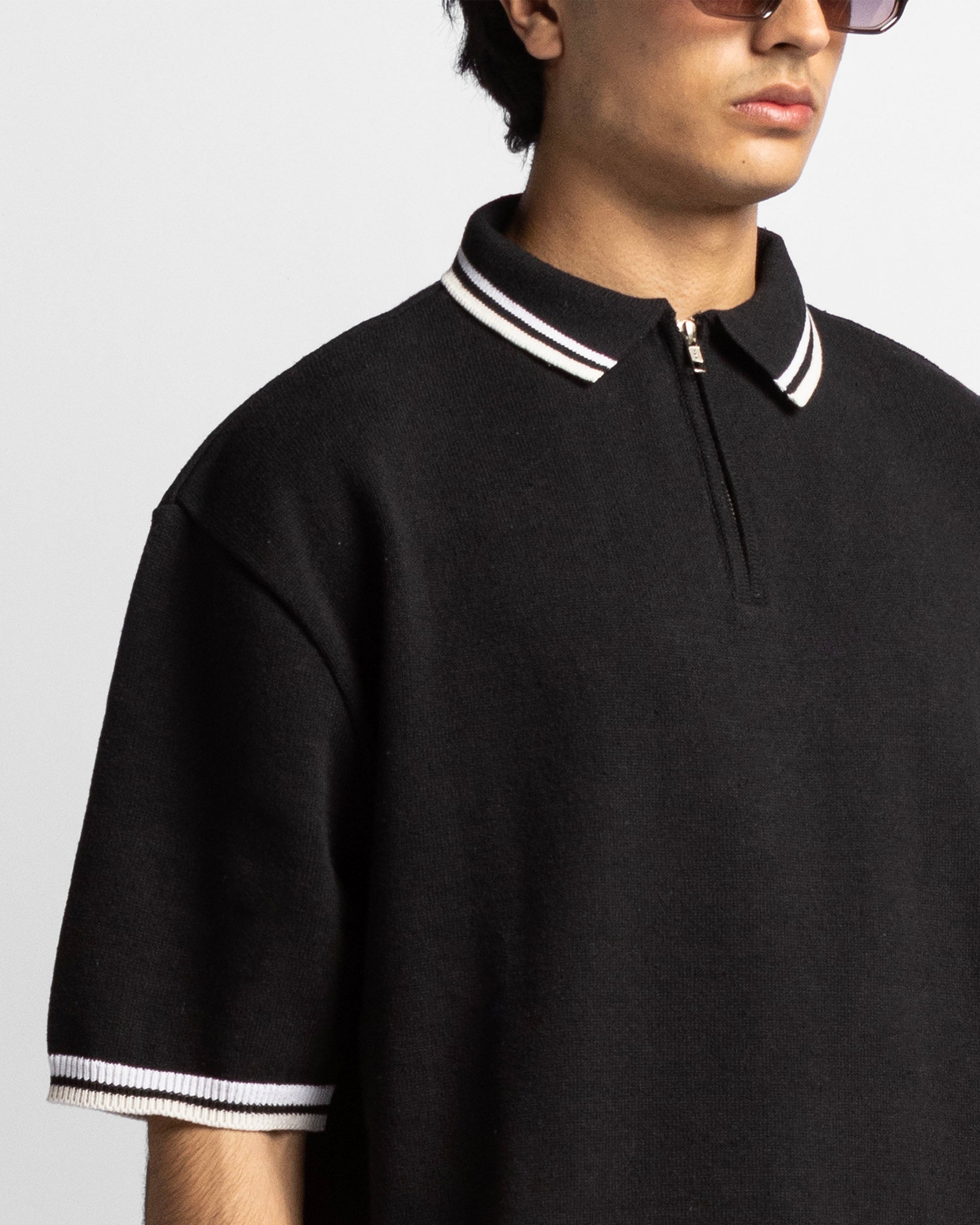 Knit Polo Negra