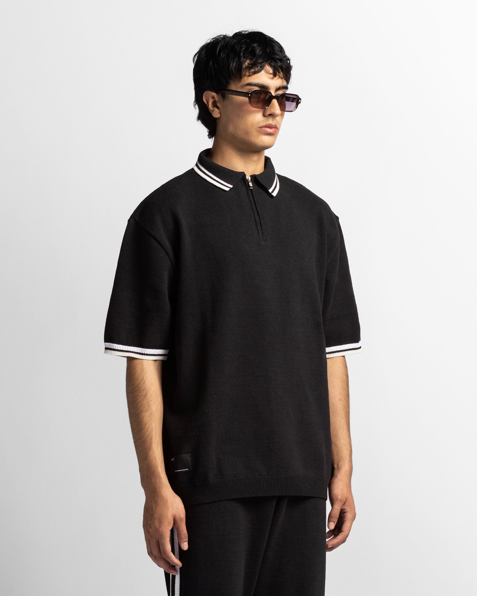 Knit Polo Negra