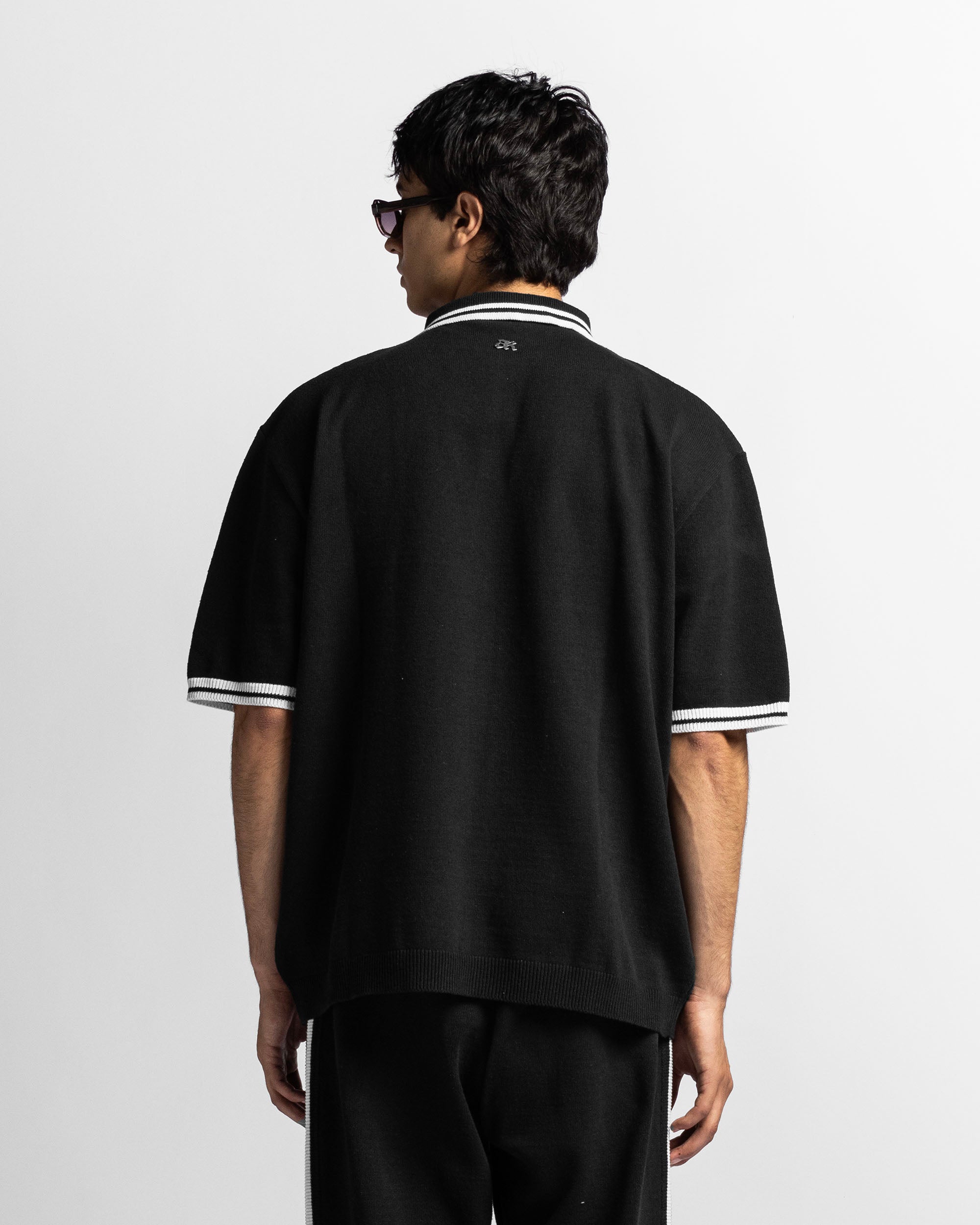 Knit Polo Negra