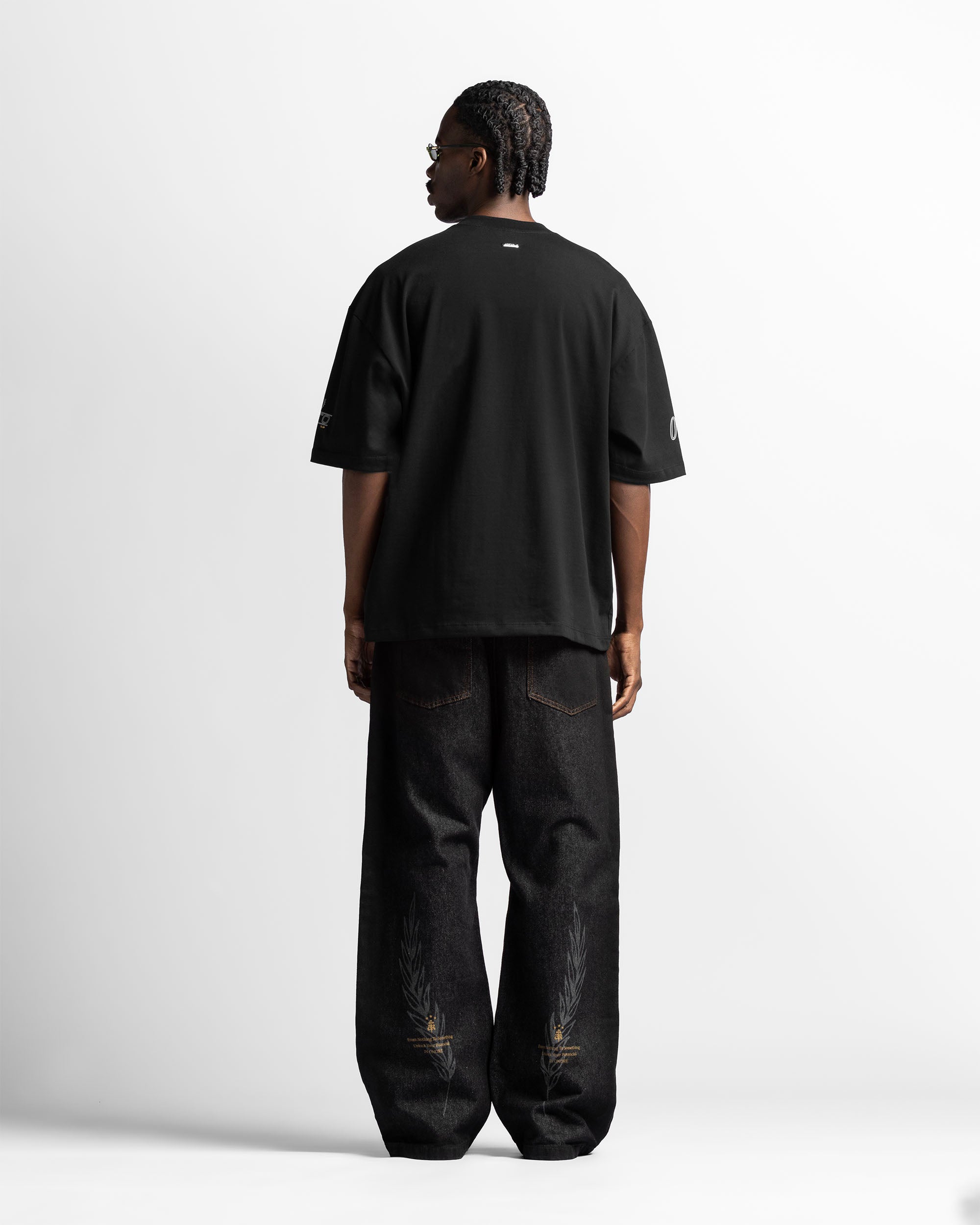 Denim Pant Negro Hilos En Contraste