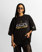 Tshirt Oversize Negra Arkad Clo - Unisex
