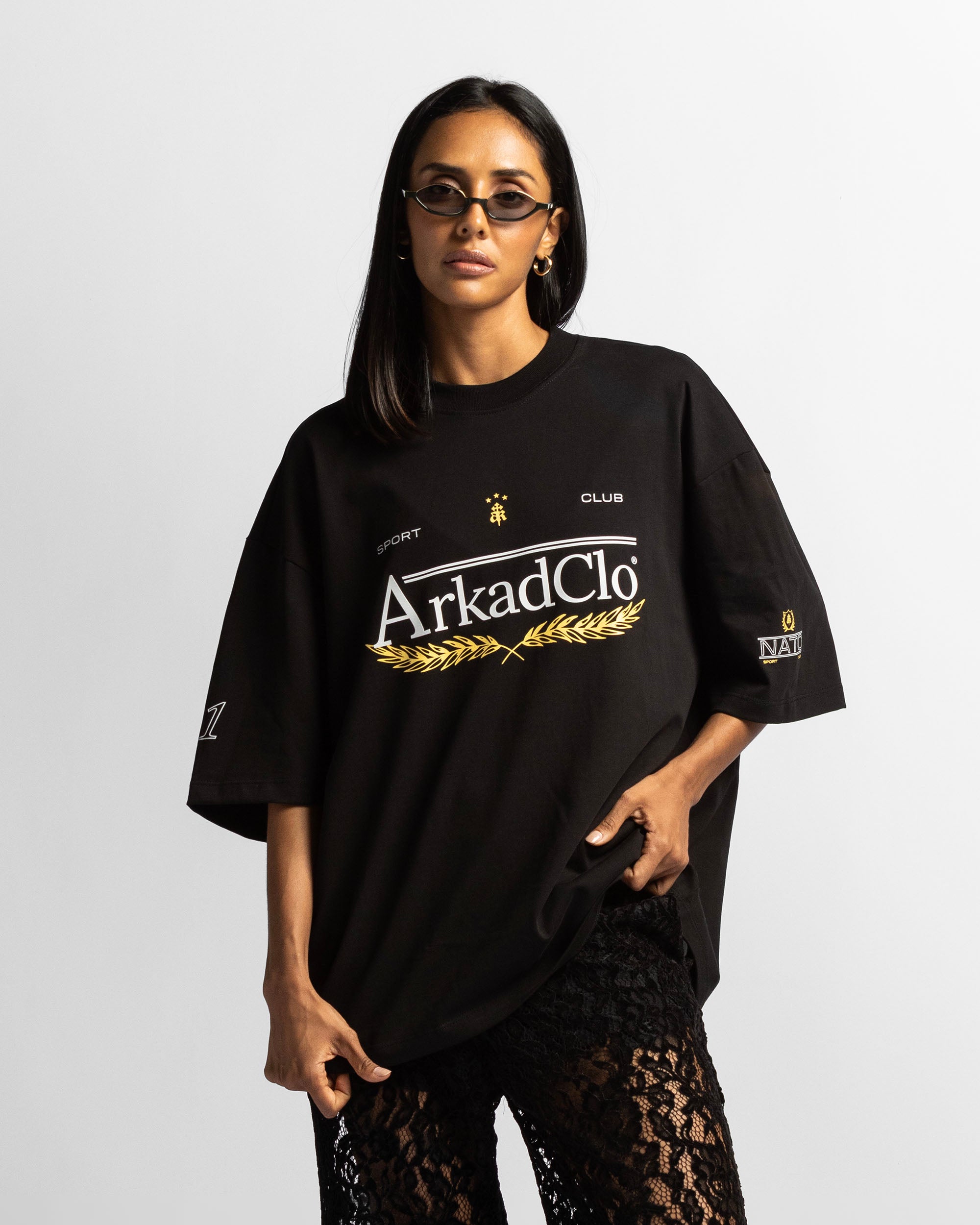 Tshirt Oversize Negra Arkad Clo - Unisex
