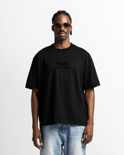 Tshirt Regular Fit Negra Velvet Print