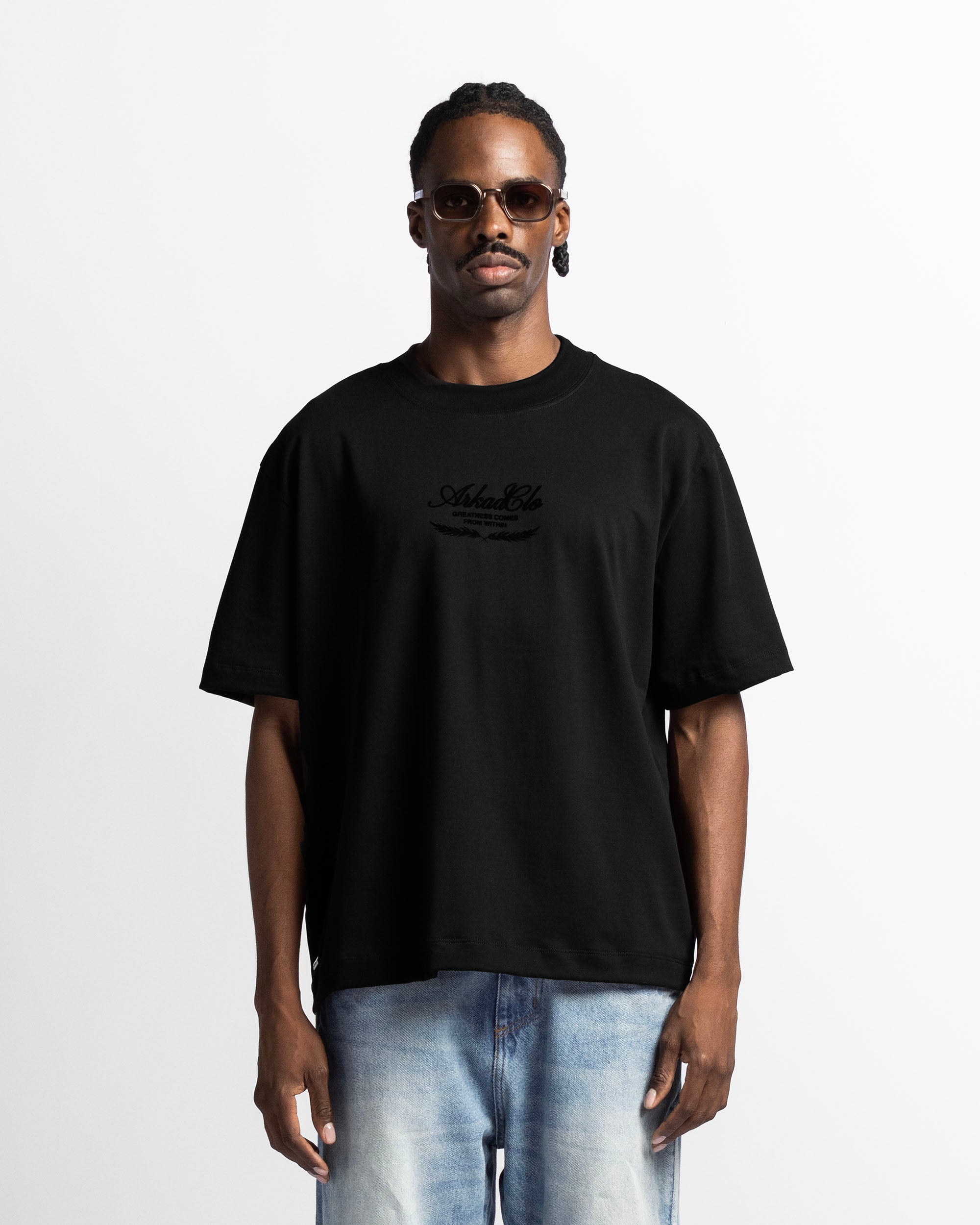 Tshirt Regular Fit Negra Velvet Print