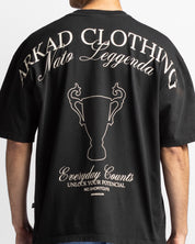Washed Tshirt Oversize Negra Trophy