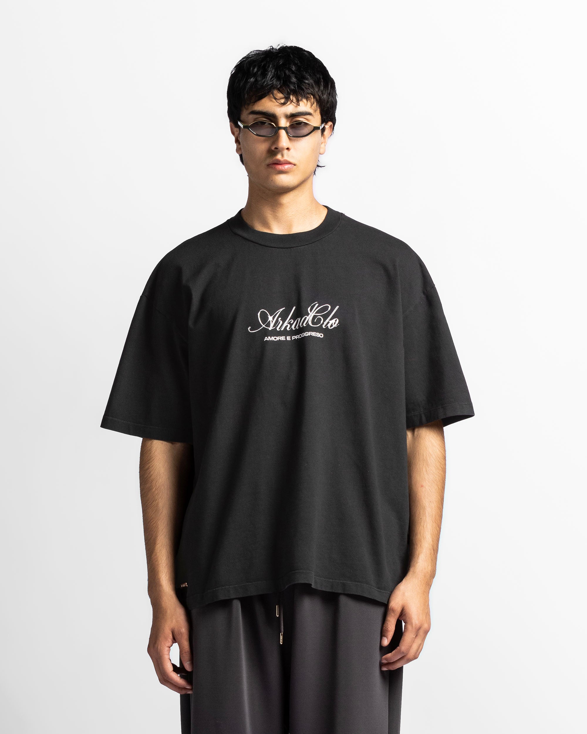 Washed Tshirt Negra Arkad Clo